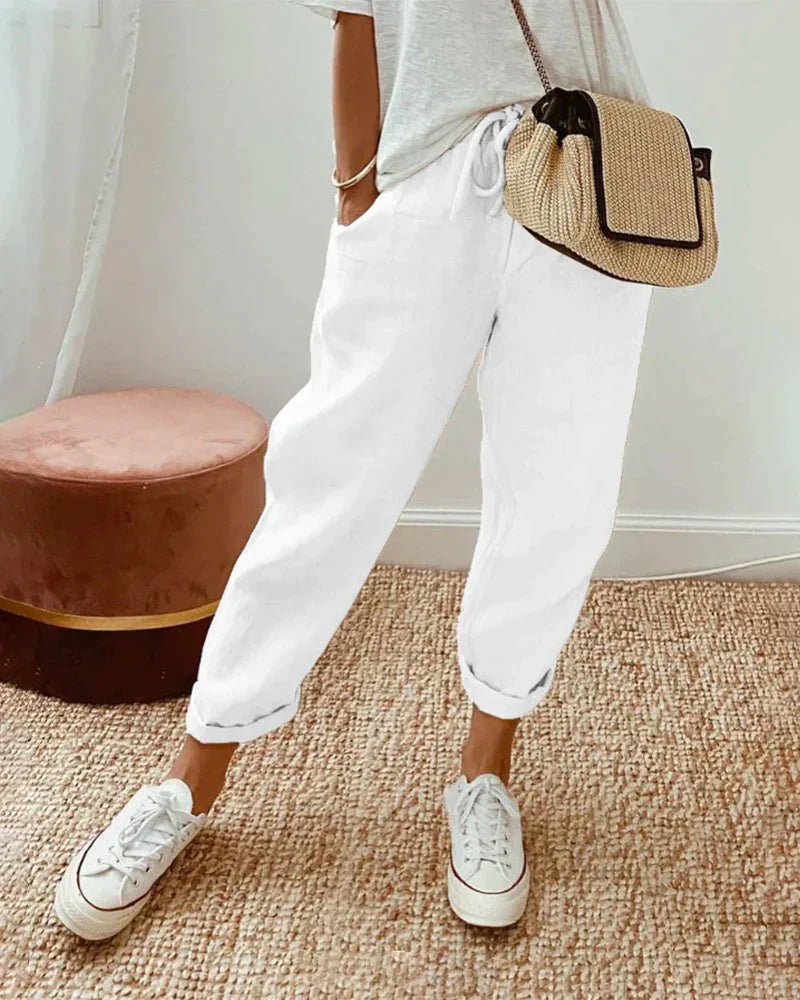 Klara — Pantalon en Lin Décontracté