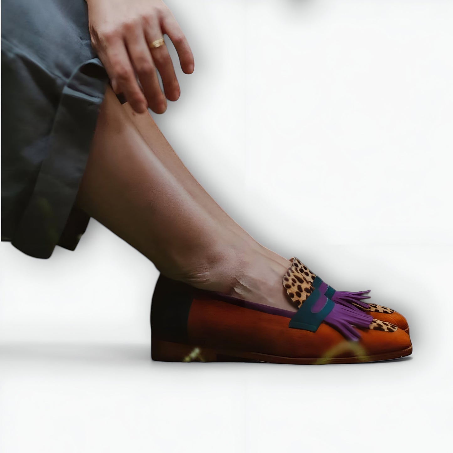 Amaya™ | Mocassins marron à motif léopard