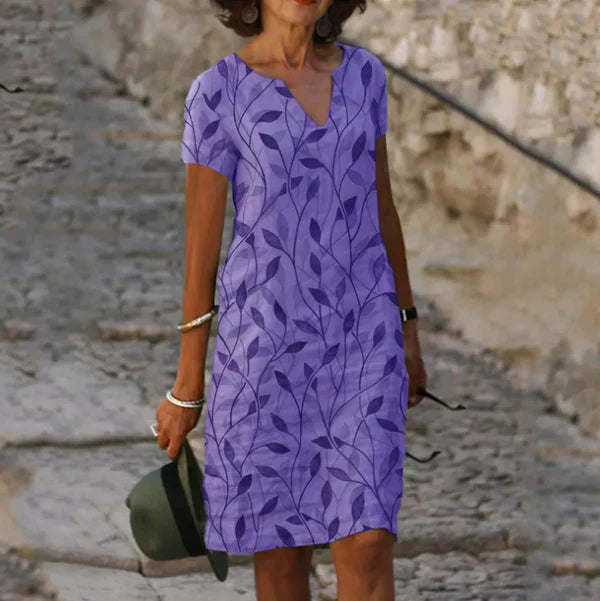 NOELLE™ – Robe à Motif Feuille Sans Effort
