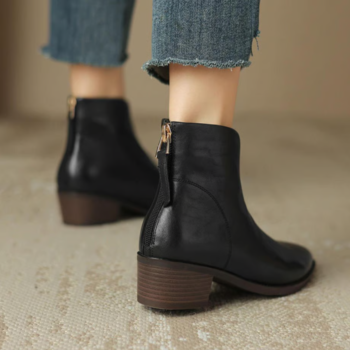 Anita - Luksusowe botki na niskim obcasie