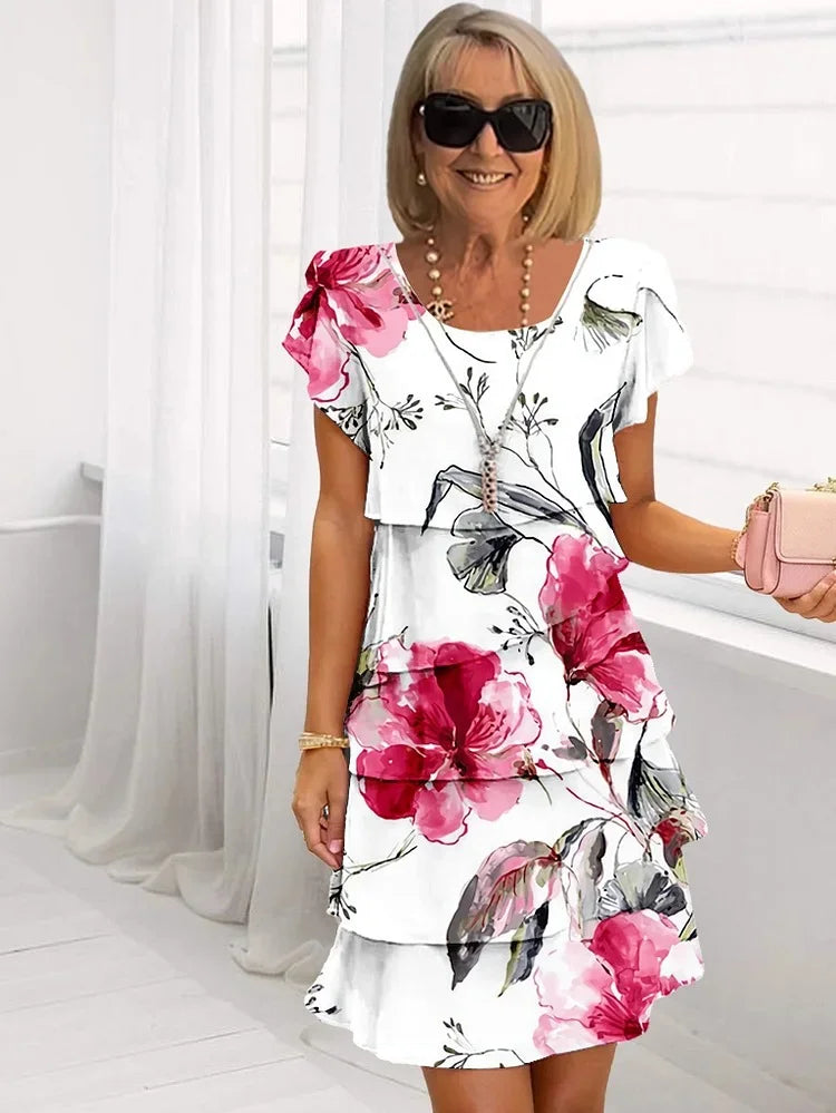 FLORA™ – Robe Midi Élégante de Printemps