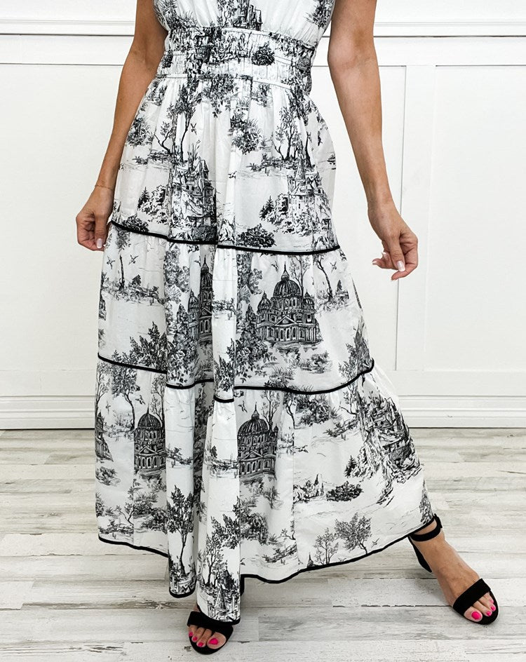Marcelline | Maxi Toile Intemporelle – Élégance Flatteuse avec Confort et Fluidité