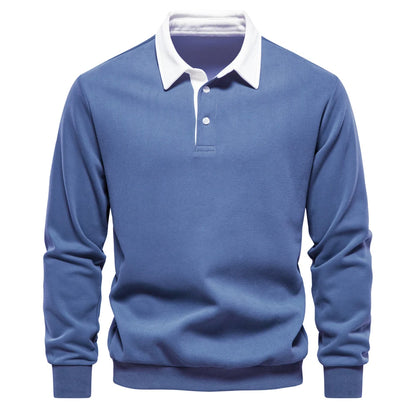 2023 New Autumn Fashion Design Polo Neck Sweatshirts for Men Casual and Social Wear Quality Cotton Mens Sweatshirts