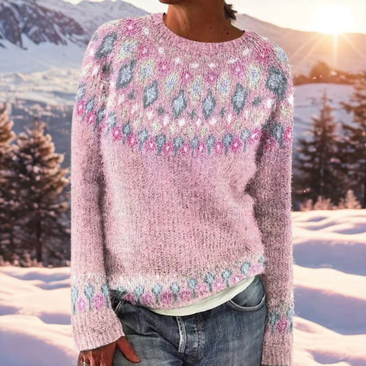 Elizabeth - Pull en Tricot Doux avec Détail d'Épaule Tissé Traditionnel