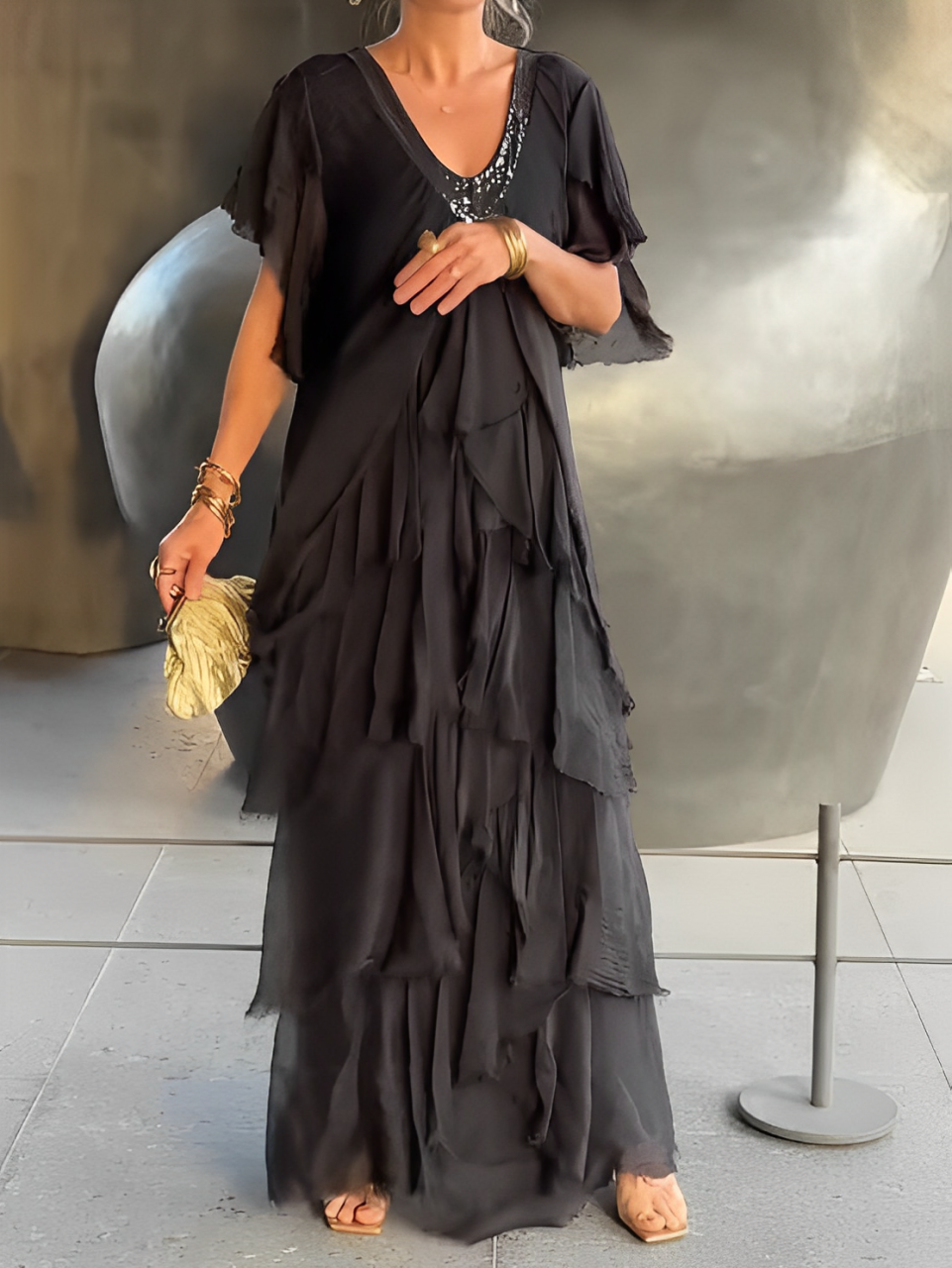 LYNETTE™ - Robe Longue Élégante et Fluide