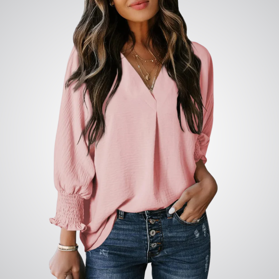 LEILA™ – Blouse Tunique Classique à Col V