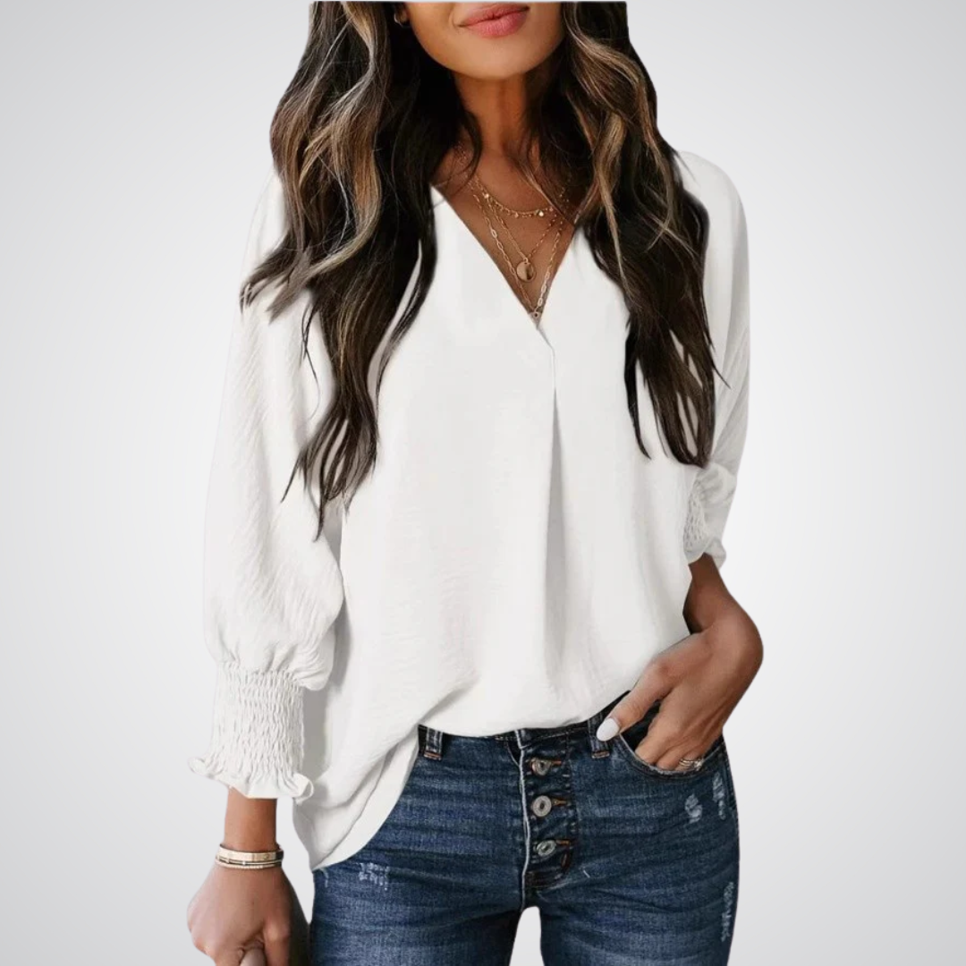 LEILA™ – Blouse Tunique Classique à Col V