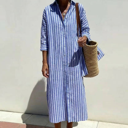 Pernille™ - Robe chemise rayée
